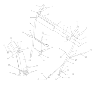 Handle Assemblyandchute Diagram and Parts List for 31B-611D352 2001 Yard Machines Snow Blower